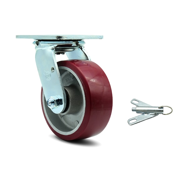 5 Inch Poly on Aluminum Swivel Caster with Ball Bearing and Swivel Lock SCC